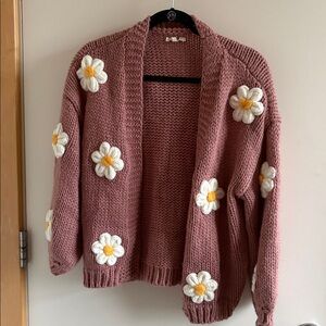 Floral Knit Women's Sweater